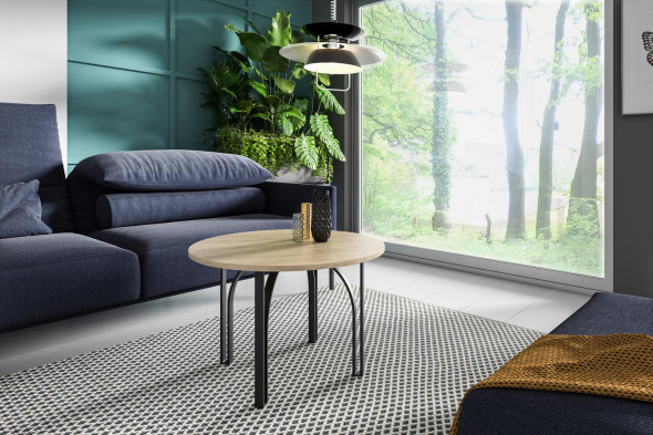 NASTRO – okrągły stolik kawowy w stylu loftowym